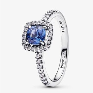 Pandora Sapphire Blue and Silver Halo Ring
